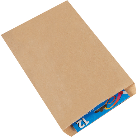 7 <span class='fraction'>1/2</span> x 10 <span class='fraction'>1/2</span>" Kraft Flat Merchandise Bags