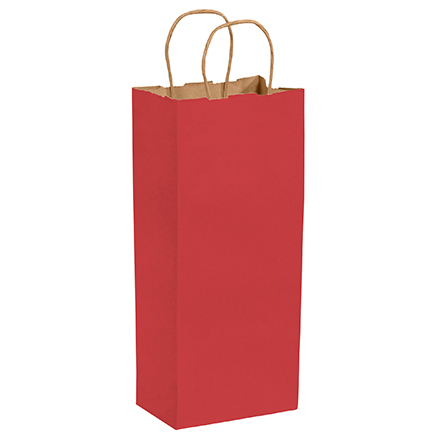 5 <span class='fraction'>1/2</span> x 3 <span class='fraction'>1/4</span> x 13" Red Tinted Shopping Bags