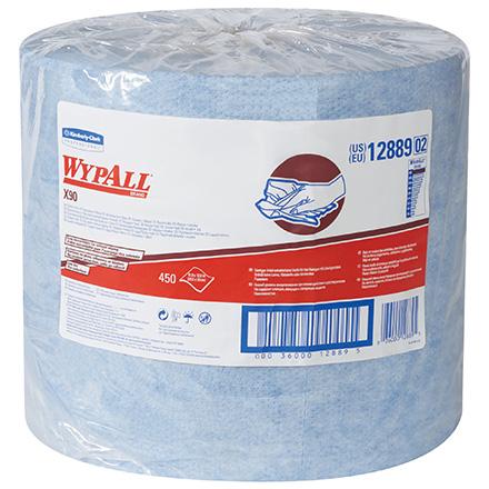 Kimberly Clark<span class='rtm'>®</span> WypALL<span class='afterCapital'><span class='rtm'>®</span></span> X90 Blue Heavy-Duty Jumbo Roll Wipers